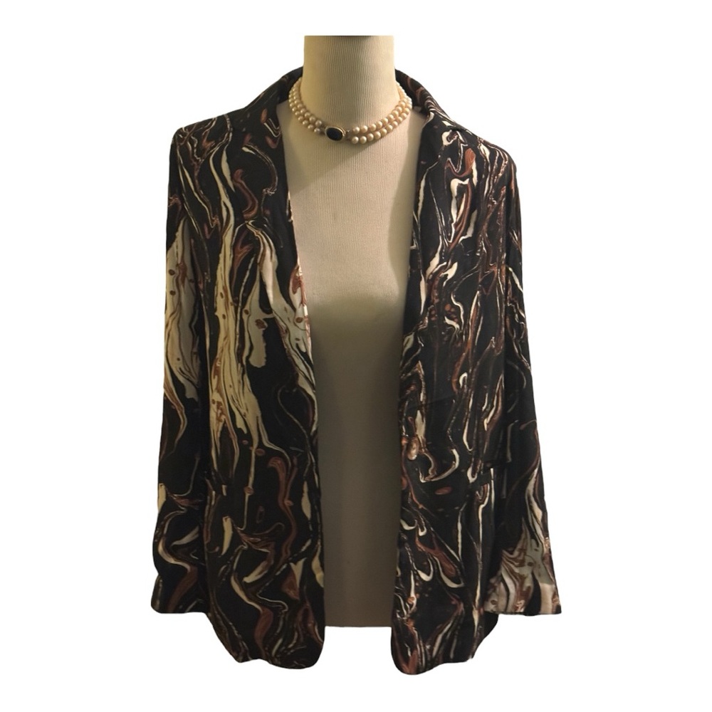 One N More New With Tags black, brown, cream size Small Blazer - Picture 6 of 17